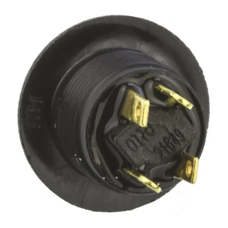 Otto P9 Series Momentary Push Button Switch, Panel Mount, SPDT, 0.5 x 0.5 in Cutout, Black LED, IP64, 28V DC 115V P9-613128