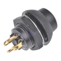 Otto Push Button Switch Momentary, Panel Mount, 0.5 x 0.5 in Cutout, SPDT Contact, Grey LED, IP64 Rated, 28V DC P9-613122