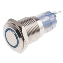 RS PRO Illuminated Latching Push Button Switch SPDT Blue LED Panel Mount 16 mm Cutout 250 V AC 3A 811-8398