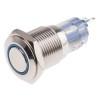 RS PRO Illuminated Latching Push Button Switch SPDT Blue LED Panel Mount 16 mm Cutout 250 V AC 3A 811-8398