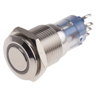 RS PRO Illuminated Momentary Push Button Switch Panel Mount 16 mm Cutout SPDT White LED IP65 IP67 250V 3A 811-8468