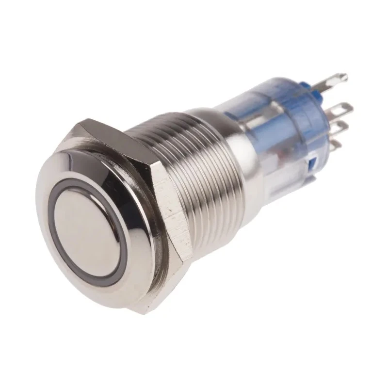 RS PRO Illuminated Momentary Push Button Switch Panel Mount 16 mm Cutout SPDT White LED IP65 IP67 250V 3A 811-8468