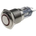 RS PRO Illuminated Push Button Switch, Latching Operation, Panel Mounted, 16 mm Cutout, SPDT Contact, Red LED, IP65 811-8411