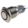 RS PRO Illuminated Push Button Switch, Latching Operation, Panel Mounted, 16 mm Cutout, SPDT Contact, Red LED, IP65 811-8411