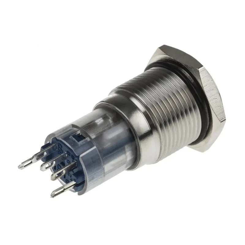 RS PRO Illuminated Push Button Switch, Latching Operation, Panel Mounted, 16 mm Cutout, SPDT Contact, Red LED, IP65 811-8411
