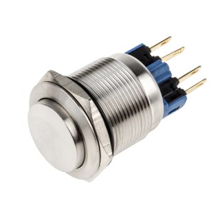 RS PRO Push Button Switch, Latching, Panel Mount, 22 mm Cutout, SPDT, White LED, IP65 IP67, 250V AC 5A 811-8474