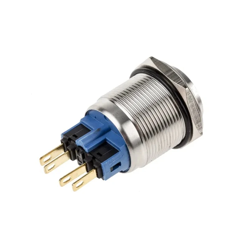 RS PRO Push Button Switch, Latching, Panel Mount, 22 mm Cutout, SPDT, White LED, IP65 IP67, 250V AC 5A 811-8474
