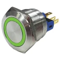 RS PRO Illuminated Push Button Switch, Latching, Panel Mount, 22 mm Cutout, SPDT, Green LED, IP65, IP67, 250 V AC 811-8493