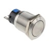 RS PRO Push Button Switch Momentary SPDT Panel Mount Chrome LED IP65 IP67 250 V 5A 811-8572