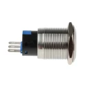 RS PRO Push Button Switch Momentary SPDT Panel Mount Chrome LED IP65 IP67 250 V 5A 811-8572