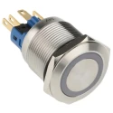 RS PRO Illuminated Push Button Switch, Latching, Panel Mount, 22 mm Cutout, SPDT, Blue LED, IP65, IP67, 250 V AC 5A 811-8496