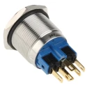 RS PRO Illuminated Push Button Switch, Latching, Panel Mount, 22 mm Cutout, SPDT, Blue LED, IP65, IP67, 250 V AC 5A 811-8496