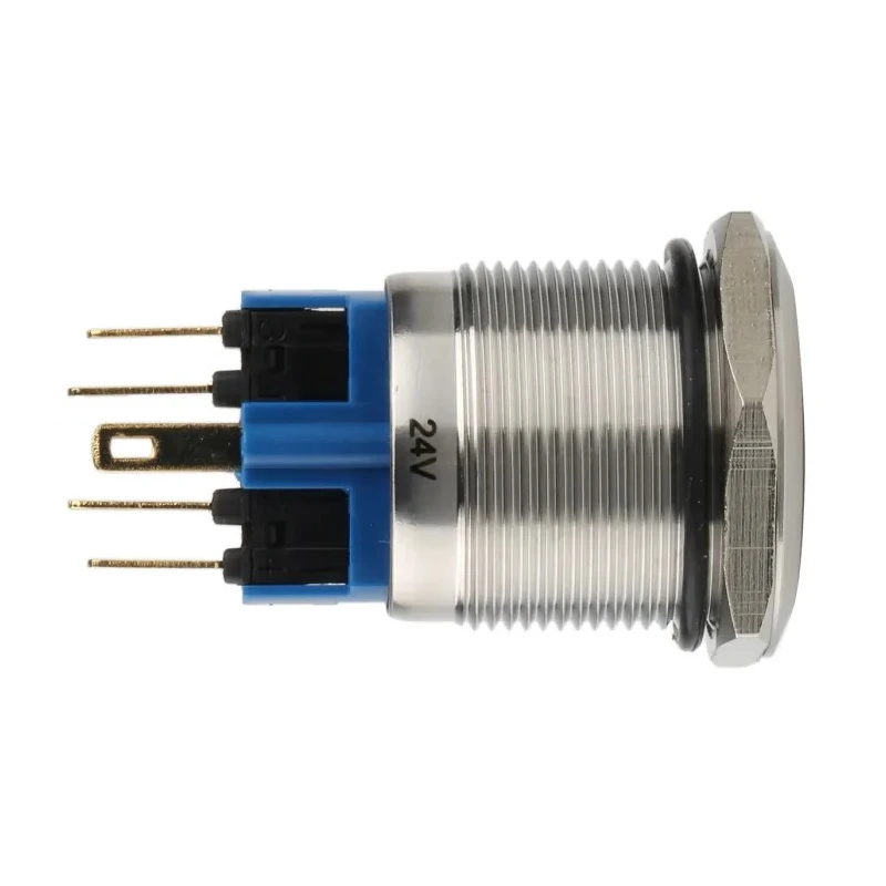 RS PRO Illuminated Push Button Switch, Latching, Panel Mount, 22 mm Cutout, SPDT, Blue LED, IP65, IP67, 250 V AC 5A 811-8496