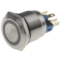 RS PRO Illuminated Latching Push Button Switch, Panel Mount, 22 mm Cutout, SPDT, Green LED, IP65/IP67, 250 V AC, 5A 811-8499