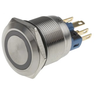 RS PRO Illuminated Latching Push Button Switch, Panel Mount, 22 mm Cutout, SPDT, Green LED, IP65/IP67, 250 V AC, 5A 811-8499