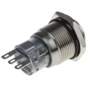 RS PRO Push Button Switch Momentary SPDT Panel Mount with 19 mm Cutout White LED IP65 IP67 250V 5A 811-8578