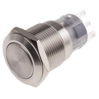 RS PRO Push Button Switch, Latching, Panel Mount, 19 mm Cutout, SPDT, White LED, IP65 IP67, 250 V AC 5 A 811-8575