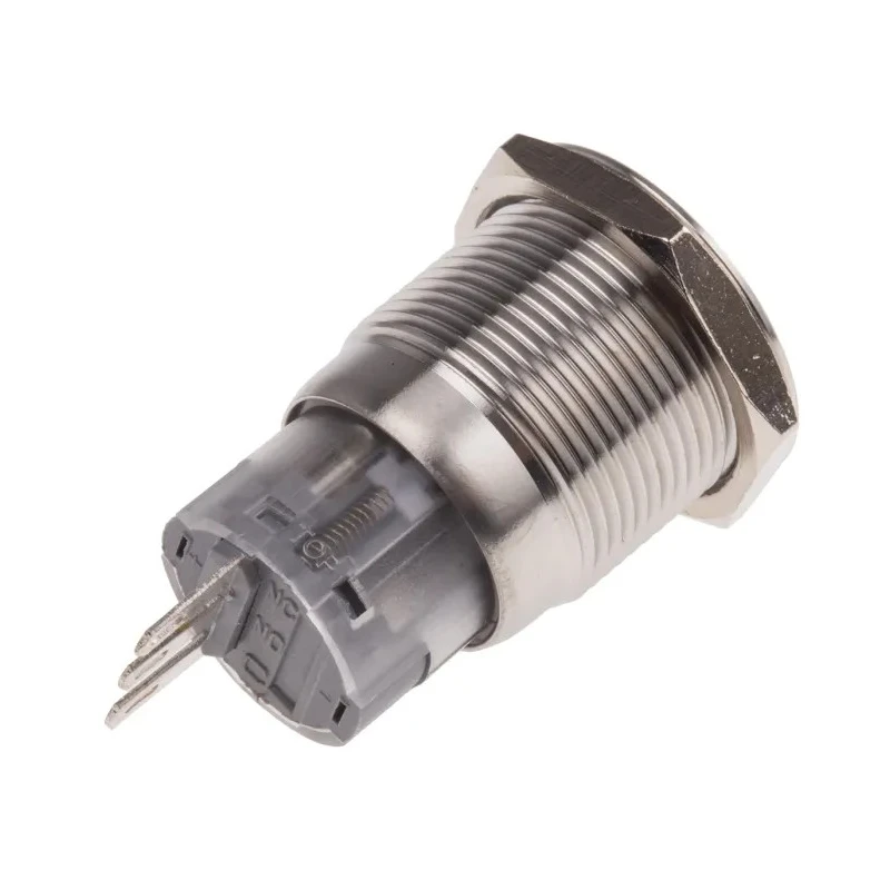 RS PRO Push Button Switch, Latching, Panel Mount, 19 mm Cutout, SPDT, White LED, IP65 IP67, 250 V AC 5 A 811-8575