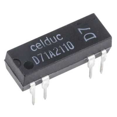 Celduc PCB Reed Relay SPST 5V Coil 10W Power 380 Ω Resistance 100V DC Max 0.5A Max D71A2110