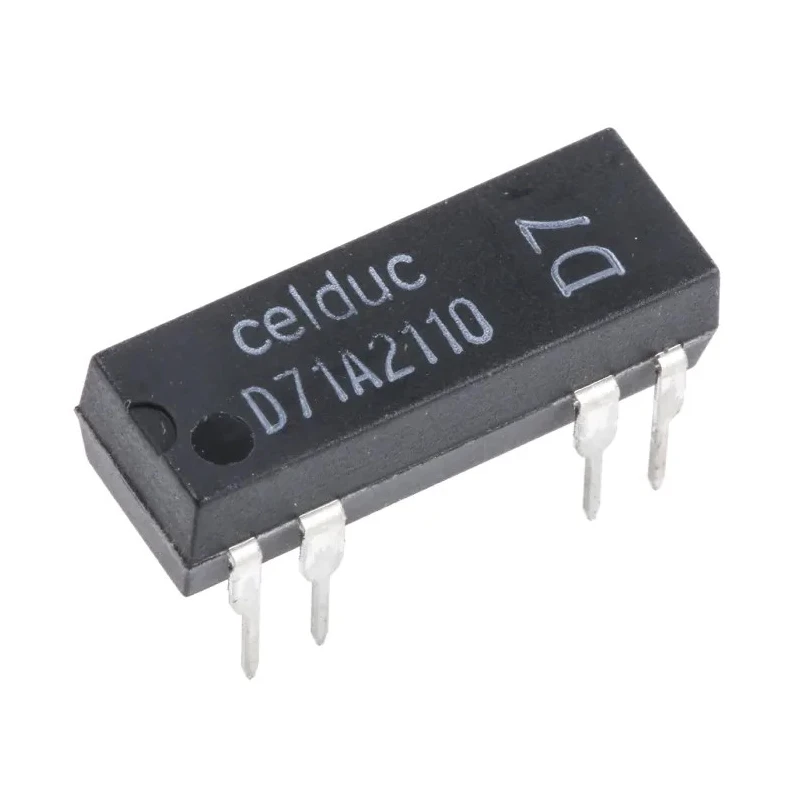 Celduc PCB Reed Relay SPST 5V Coil 10W Power 380 Ω Resistance 100V DC Max 0.5A Max D71A2110