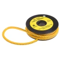 TE Connectivity EC Slide-On Cable Marker, Black Legend "3", Yellow PVC, 3-4.2 mm Cable Diameter, 4 mm Length 812-0815
