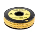 RS PRO EC Slide-On Cable Marker, Black, Pre-printed "V", 4.2 mm Cable Yellow, 3 mm Cable 812-0903
