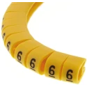 RS PRO EC Slide-On Cable Marker Black Pre-printed 6, 7.4 mm Cable, 3.6 mm Cable 812-0953