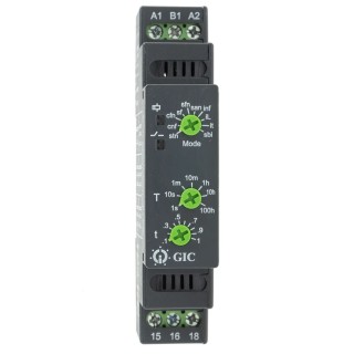 GIC DIN Rail Timer Relay, 1-Contact, 12 to 230 V dc, 12 V ac, 240 V ac, Time Range 0.1 s to 100 h, Multifunction 178-3459