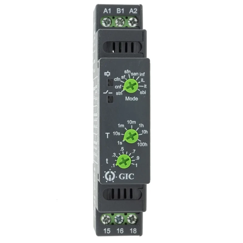 GIC DIN Rail Timer Relay, 1-Contact, 12 to 230 V dc, 12 V ac, 240 V ac, Time Range 0.1 s to 100 h, Multifunction 178-3459