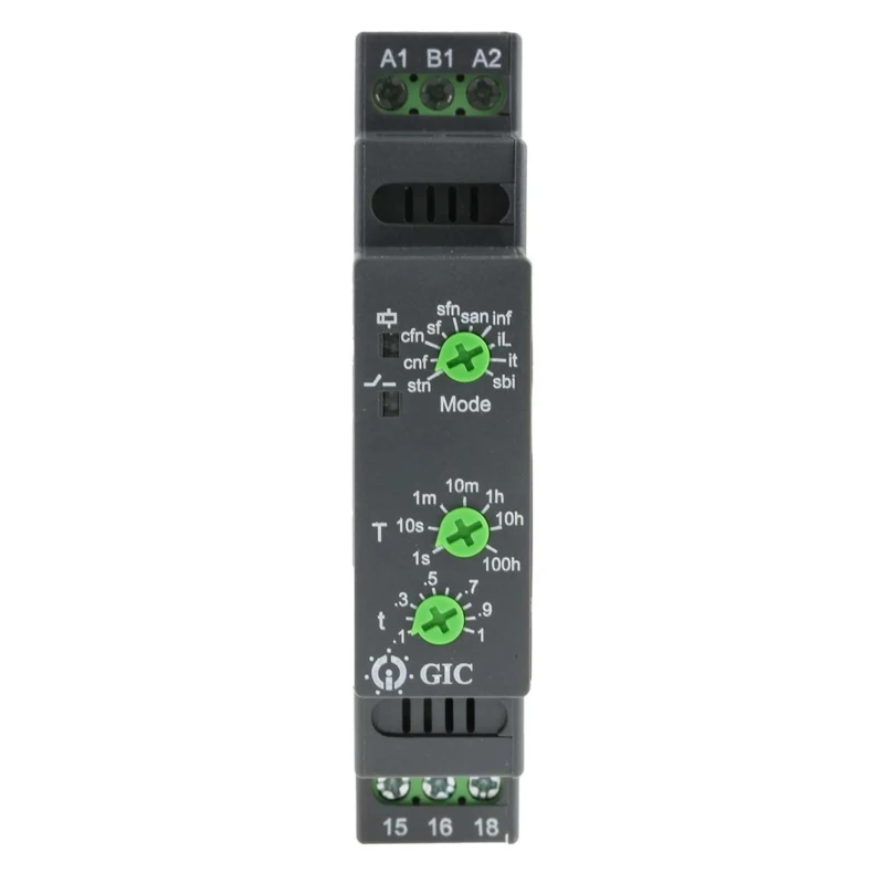 GIC DIN Rail Timer Relay, 1-Contact, 12 to 230 V dc, 12 V ac, 240 V ac, Time Range 0.1 s to 100 h, Multifunction 178-3459