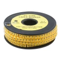 RS Pro EC Slide-On Cable Marker, Black Legend "7", Yellow PVC, 3.6 to 7.4 mm Cable Diameter, 5 mm Length 812-0957