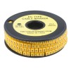 RS Pro EC Slide-On Cable Marker, Black Legend "S", Yellow PVC, 3.6 mm to 7.4 mm Cable Diameter, 5 mm Length, RoHS 812-1023