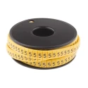 RS PRO Slide-On Cable Marker, Black, Pre-printed "5", Suitable for 3.5 mm to 7 mm Cable Diameter 812-1089