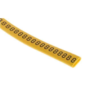 RS PRO Slide-On Cable Marker Black, Pre-printed "8", 7 mm Max Cable Diameter, 3.5 mm Min Cable Diameter 812-1095