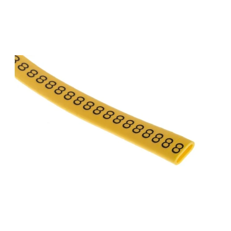 RS PRO Slide-On Cable Marker Black, Pre-printed "8", 7 mm Max Cable Diameter, 3.5 mm Min Cable Diameter 812-1095