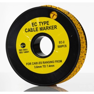 RS PRO EC Slide-On Cable Marker, Black Legend "Y", Yellow PVC Material, For 3.6 mm to 7.4 mm Cable Diameter 812-1045