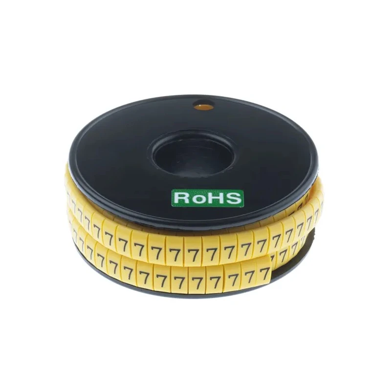 RS PRO Slide-On Cable Marker Black Pre-printed "7" for 3.5 mm to 7 mm Cable FM Series 812-1091