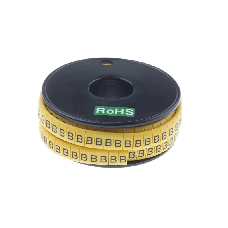 RS PRO Slide-On Cable Marker Black Pre-printed B for 3.5 mm to 7 mm Cable 812-1102