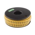 RS PRO Slide-On Cable Marker Black Pre-printed Legend 6 for 3.5-7mm Cable 812-1098