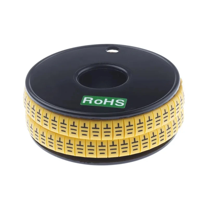 RS PRO Slide-On Cable Marker Black Pre-printed Earth Legend PVC 7mm Max Cable Diameter 3.5mm Min Cable Diameter 812-1206