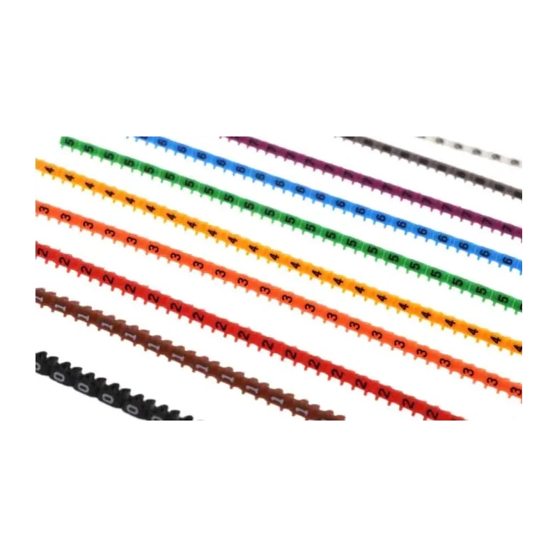 RS PRO Clip-On Cable Marker, Yellow, Pre-printed 0-9 Black 812-1231