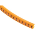 RS PRO Snap-On Cable Marker, Black, Pre-Printed Legend "6", Fits 4 mm to 5 mm Cable Diameter, Orange Marker Colour 812-1414