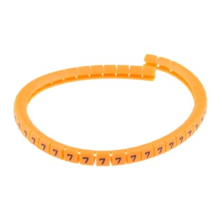 RS PRO Snap-On Pre-Printed Cable Marker Black Legend "7" Orange Polyamide 6 for 3-3.4 mm Cable 812-1278