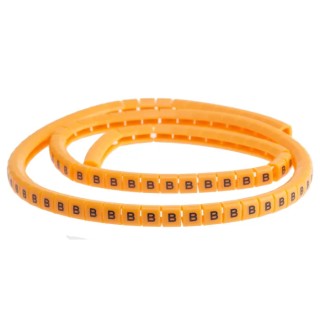 RS PRO Snap-On Pre-Printed Cable Marker Black Legend "B", Polyamide 6, 3.0-3.4 mm Cable Diameter 812-1287