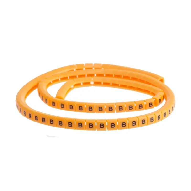 RS PRO Snap-On Pre-Printed Cable Marker Black Legend "B", Polyamide 6, 3.0-3.4 mm Cable Diameter 812-1287