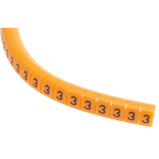 RS PRO Snap-On Pre-Printed Cable Marker, Orange and Black, Suitable for 4 mm to 5 mm Cable Diameter, Polyamide 6 812-1408