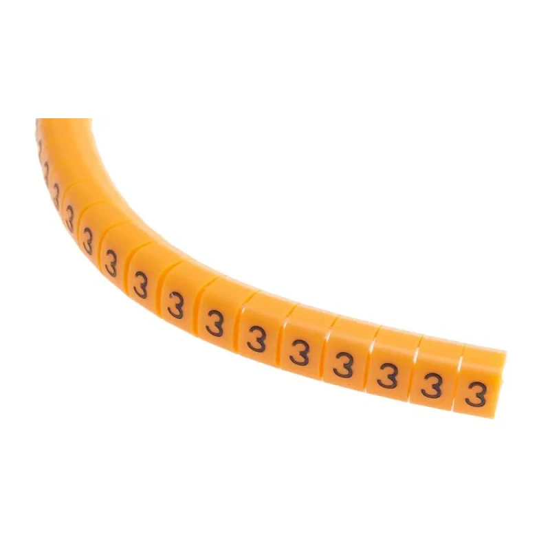 RS PRO Snap-On Pre-Printed Cable Marker, Orange and Black, Suitable for 4 mm to 5 mm Cable Diameter, Polyamide 6 812-1408