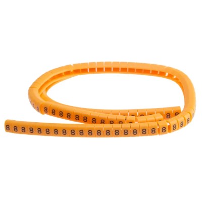 RS PRO Snap-On Cable Marker Black Pre-Printed Legend "8" for 4-5 mm Cable Orange MB-2 812-1411