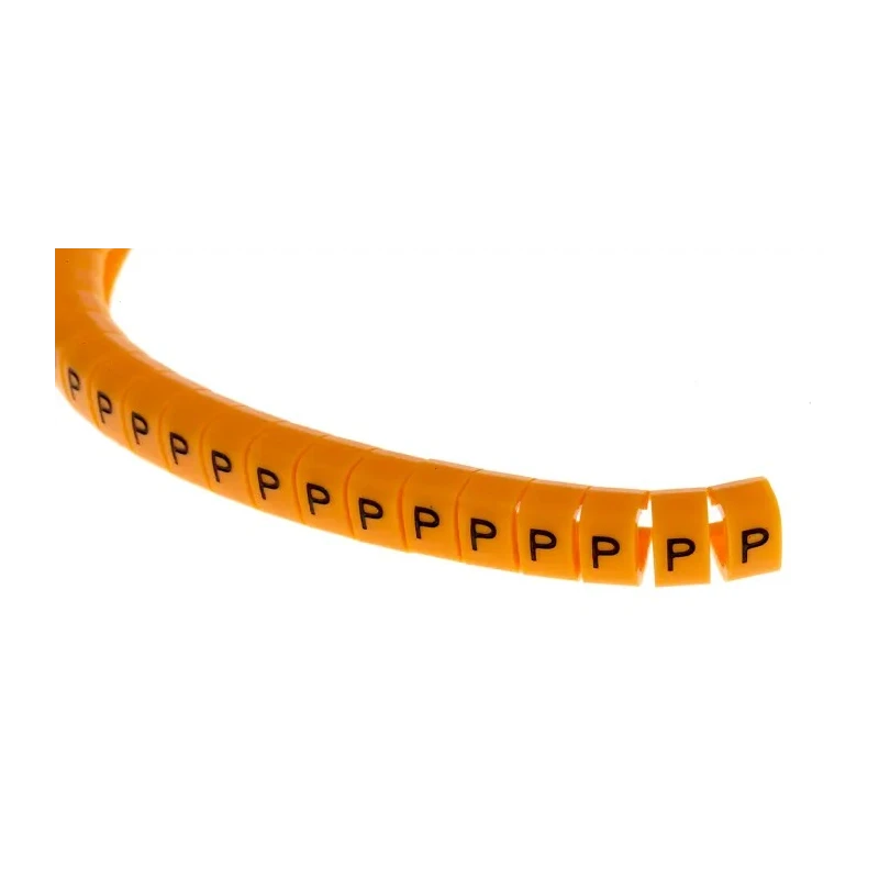 RS PRO Snap-On Pre-Printed Cable Marker Black Legend Orange Marker Polyamide 6 Material 4 mm Length 812-1473