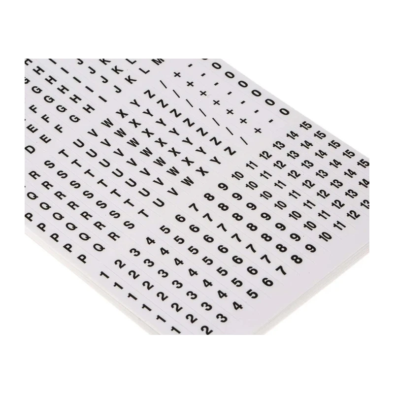 RS PRO Self-Adhesive Cable Marker White Pre-printed +, /, A to Z, 0 to 15 812-1537
